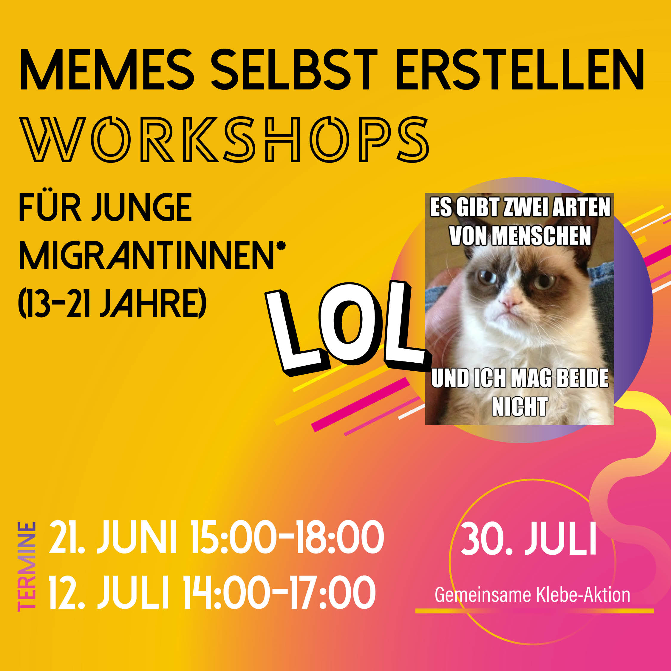 Flyer mit Informationen vom Workshop mit Jugendlichen