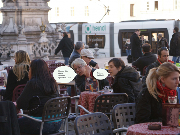 <p>Können Sie bitte Deutsch sprechen?! Hee, hallo!</p>
