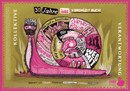 Schneke Illustration mit Satze aus mair-30 Jahren Berichten